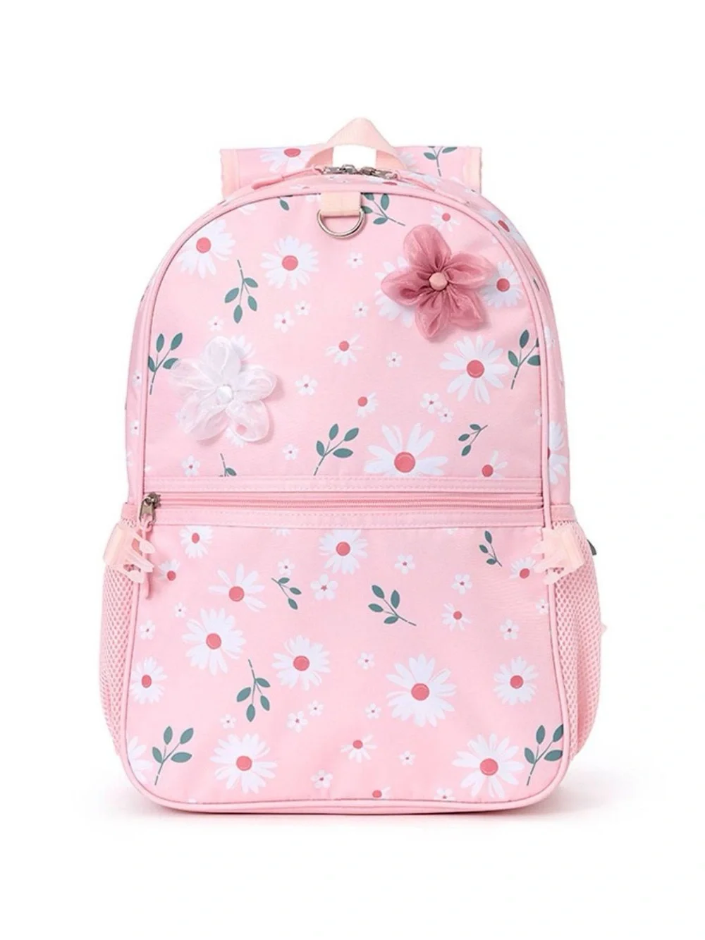 Girls Stylish Floral School Set: Backpack, Pouch, Lunch Bag, and Headphones T1